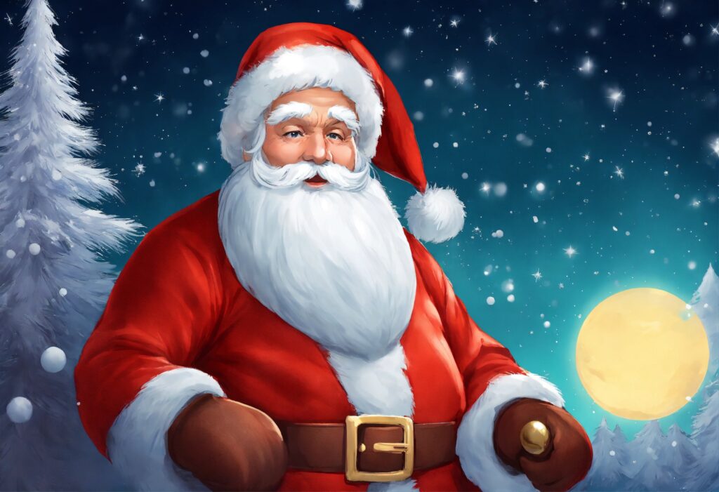 Santa Claus illustration with a strong variation o 1