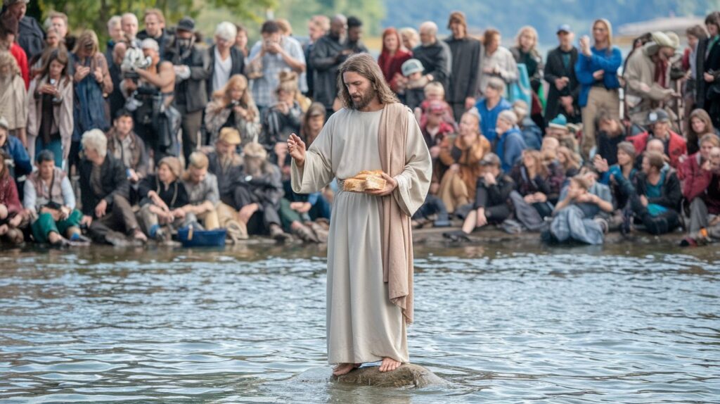 a photo of jesus christ feeding a large crowd of p uS9uIoF5T3qYzY6wn1j8lQ TdzaG5WySl2feK9VmboYkQ